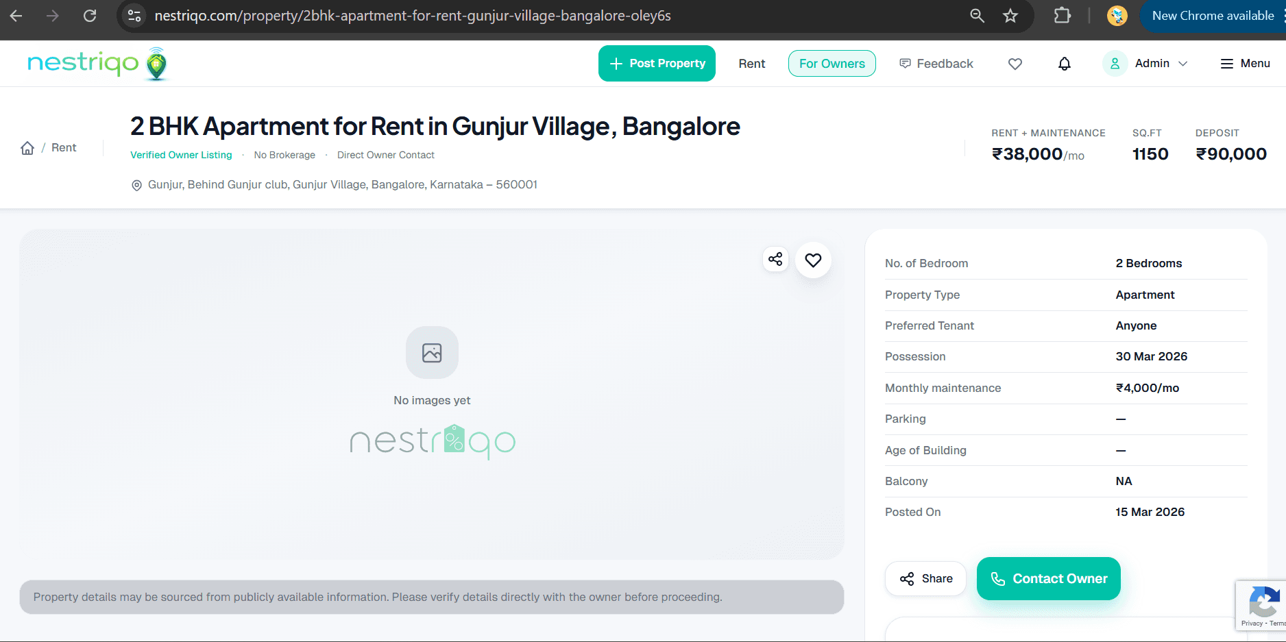 Property detail page